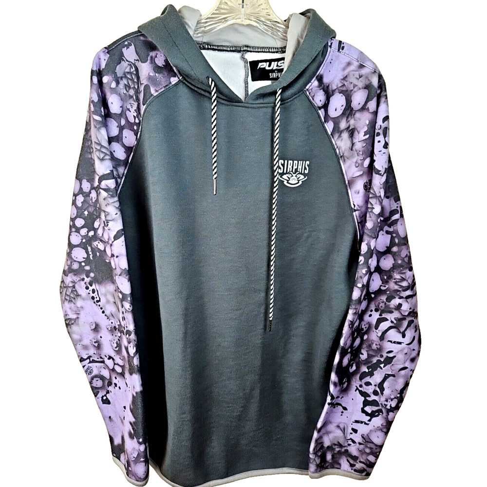Pulse by Sirphis large sweatshirt hoodie Mens Camouflage Sleeves gator logo